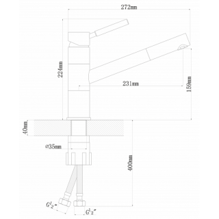 Смеситель для кухни Florentina Фита серый шёлк